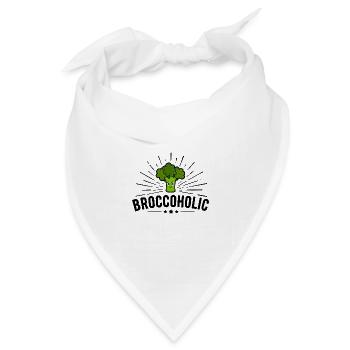 Broccoholic - Lachender Brokkoli für Veggies - Bandana Dreieckstuch - Weiß - Vorne