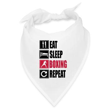 Eat-Sleep-Boxing-Repeat - Bandana Dreieckstuch - Weiß - Vorne