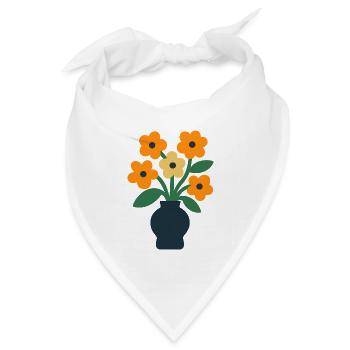 Blumenvase - Bandana Dreieckstuch - Weiß - Vorne