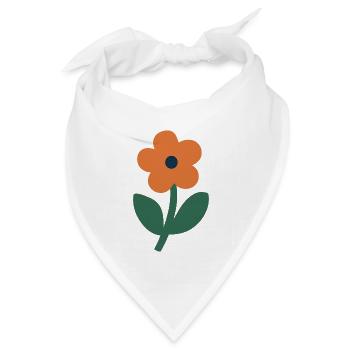 orangene Blume - Bandana Dreieckstuch - Weiß - Vorne