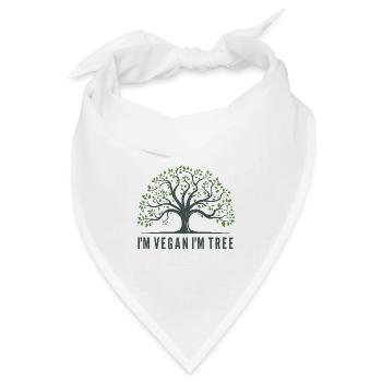 ICH BIN VEGAN I M BAUM - Bandana Dreieckstuch - Weiß - Vorne