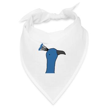 Pfau - Bandana Dreieckstuch - Weiß - Vorne
