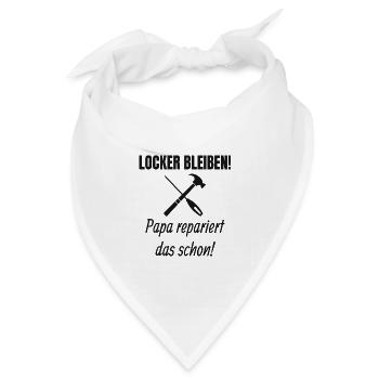 Papa Handwerker Spruch - Bandana Dreieckstuch - Weiß - Vorne