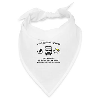 waschechter camper womo - Bandana Dreieckstuch - Weiß - Vorne