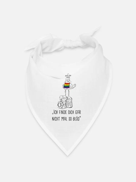 Möwe "Ich find dich gar nicht mal so blöd" - Bandana Dreieckstuch - Weiß