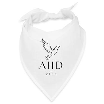 Hospizbewegung Gera - Flying Dove schwarz - Bandana Dreieckstuch - Weiß - Vorne