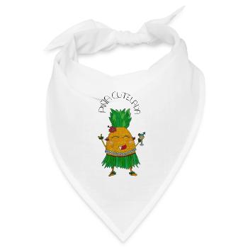 PiñaCutelada – süße Ananas mit Mocktail - Bandana Dreieckstuch - Weiß - Vorne