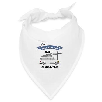womo ruft campingbus - Bandana Dreieckstuch - Weiß - Vorne