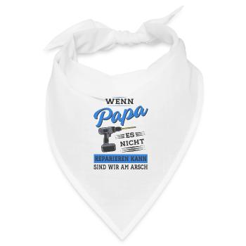 Papa Vater reparieren Heimwerker Werkzeug - Bandana Dreieckstuch - Weiß - Vorne