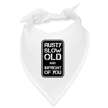 Rusty Slow but Infront - Bandana Dreieckstuch - Weiß - Vorne