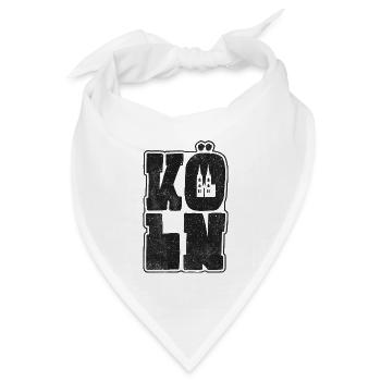 Kölner Design Karneval Souvenir Fasching Köln - Bandana Dreieckstuch - Weiß - Vorne