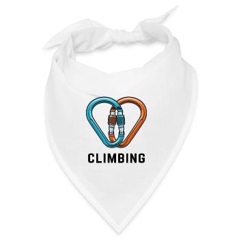 Klettern Karabiner Herz - Bandana Dreieckstuch - Weiß - Vorne