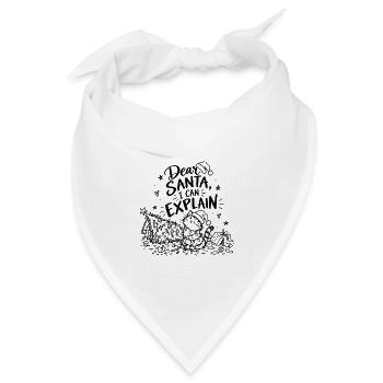 Dear Santa, I can explain – Weihnachtskatze Spruch - Bandana Dreieckstuch - Weiß - Vorne