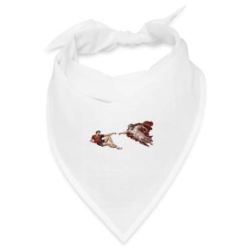 Die Erschaffung des Tischtennisspielers - Bandana Dreieckstuch - Weiß - Vorne