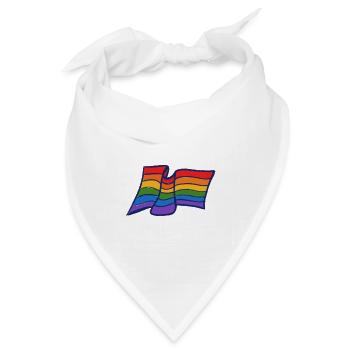 Stolz Regenbogenwelle - Bandana Dreieckstuch - Weiß - Vorne