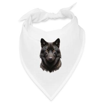 wolfkopf - Bandana Dreieckstuch - Weiß - Vorne