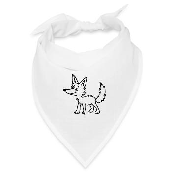 Kindliche Wolf-Kritzelei - Bandana Dreieckstuch - Weiß - Vorne