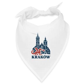 Krakauer Wawel-Drache und St.-Marien-Kirche - Bandana Dreieckstuch - Weiß - Vorne