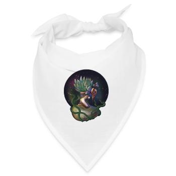 Helle Nymphe Sukkulentenpflanze - Bandana Dreieckstuch - Weiß - Vorne