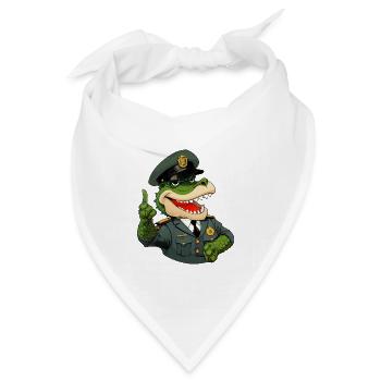 Krokodil Polizist - Bandana Dreieckstuch - Weiß - Vorne
