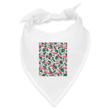 Niedlicher Flamingo Süße Flamingos - Bandana Dreieckstuch - Weiß - Vorne