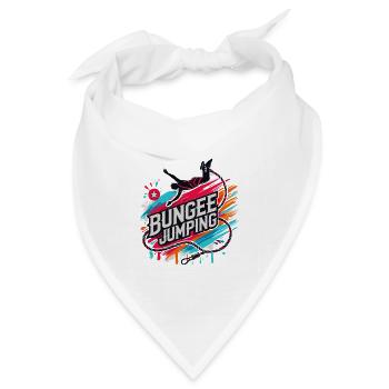  Bungee Jumper Geschenkidee, Bungy Jumps, Bungee - Bandana Dreieckstuch - Weiß - Vorne