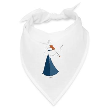 Geigenmusik - Bandana Dreieckstuch - Weiß - Vorne