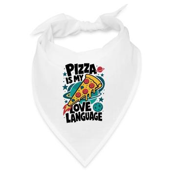 Pizza Is My Love Language – Pizzarakete - Bandana Dreieckstuch - Weiß - Vorne
