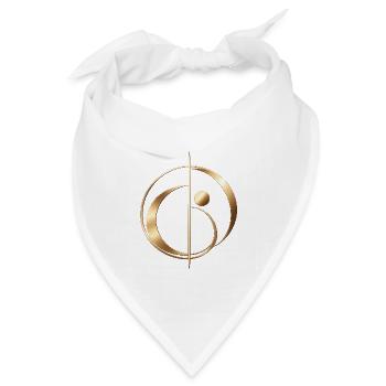 Business Elegance – Elegantes Gold-Emblem - Bandana Dreieckstuch - Weiß - Vorne