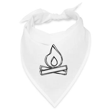 Lagerfeuer handgezeichnet - Bandana Dreieckstuch - Weiß - Vorne