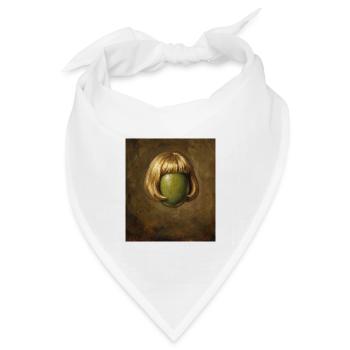 Lustige Olive Bob Haarschnitt - Bandana Dreieckstuch - Weiß - Vorne