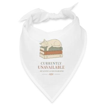 Schläfrige Katze auf Büchern - Bandana Dreieckstuch - Weiß - Vorne
