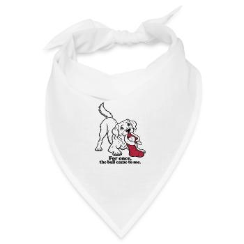 Labrador-Weihnachtsstrumpf und Tennisball - Bandana Dreieckstuch - Weiß - Vorne