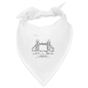 London — Tower Bridge Line Art - Bandana Dreieckstuch - Weiß - Vorne