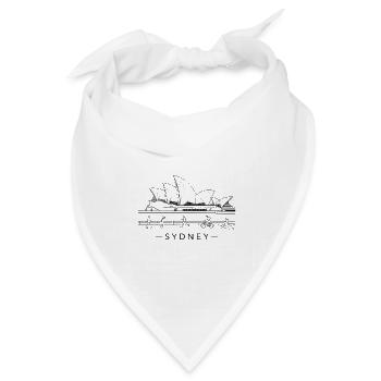 Sydney Opernhaus Linienkunst - Bandana Dreieckstuch - Weiß - Vorne