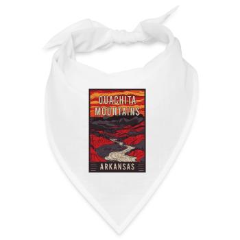 Erleben Sie die landschaftliche Pracht der Ouachita Mountains - Bandana Dreieckstuch - Weiß - Vorne