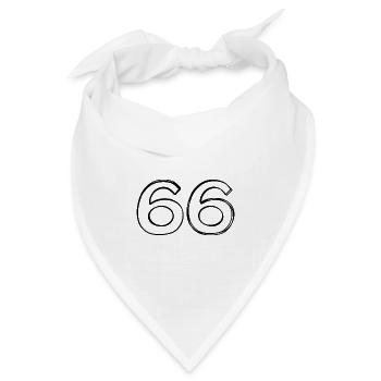 Zahl 66 handgezeichnet - Bandana Dreieckstuch - Weiß - Vorne