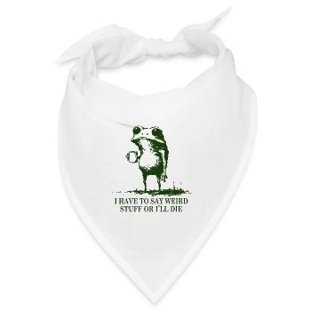 Seltsame Aussage über den Froschbecher - Bandana Dreieckstuch - Weiß - Vorne