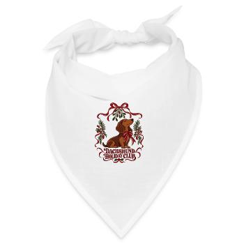 Dachshund Holiday Club - Bandana Dreieckstuch - Weiß - Vorne