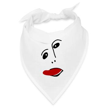 Ecce Homo streckt die Zunge heraus - Bandana Dreieckstuch - Weiß - Vorne
