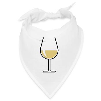Weißweinglas Bauchig Offen (Weißwein / Wein / 2C) - Bandana Dreieckstuch - Weiß - Vorne