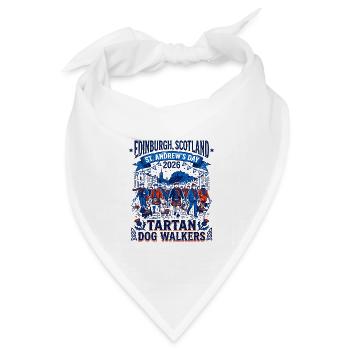St Edinburgh Scotland Tartan Dog Walkers Oct - Bandana Dreieckstuch - Weiß - Vorne
