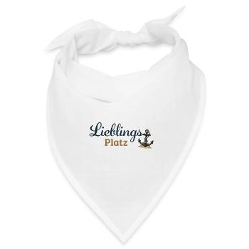 Lieblingsplatz – Maritimes Ankerdesign - Bandana Dreieckstuch - Weiß - Vorne
