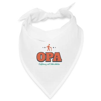 Opa – Erfahrung seit Jahrzehnten - Bandana Dreieckstuch - Weiß - Vorne