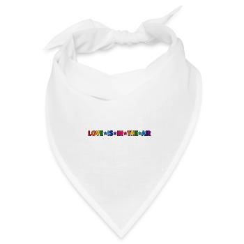 LOVE IS IN THE AIR – Bunter Regenbogen Schriftzug  - Bandana Dreieckstuch - Weiß - Vorne