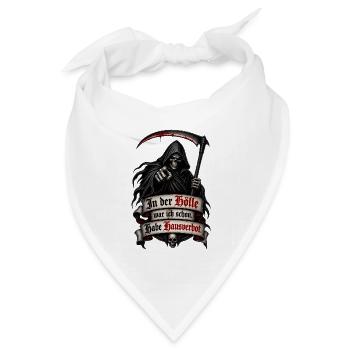 Sensenmann mit Höllen Hausverbot - Bandana Dreieckstuch - Weiß - Vorne