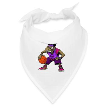B-Ball Hip-Hop Rap - Bandana Dreieckstuch - Weiß - Vorne