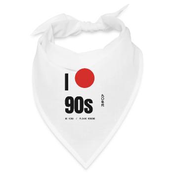 I Love The 90s Red Sun Be Kind Spul zurück - Bandana Dreieckstuch - Weiß - Vorne