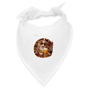 Australian Shepherd Trinken – Aussie Hundeliebhaber - Bandana Dreieckstuch - Weiß - Vorne