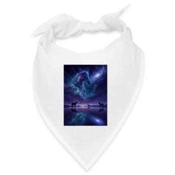 Galaxie Pferde auf dem Salzsee - Bandana Dreieckstuch - Weiß - Vorne